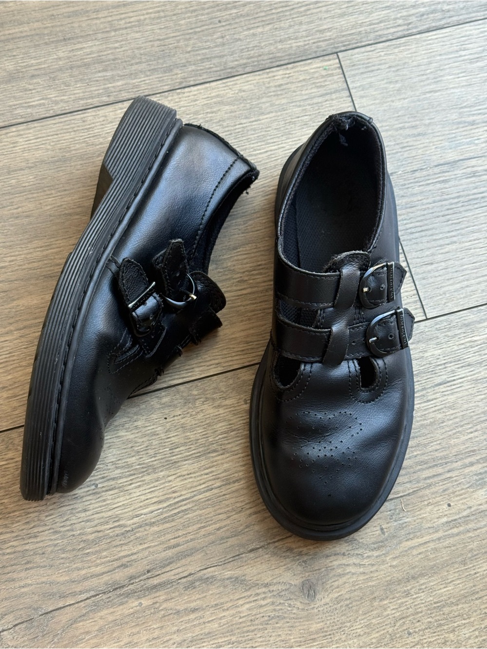 Dr. Martens • Black Double-Buckle Mary Jane Shoes